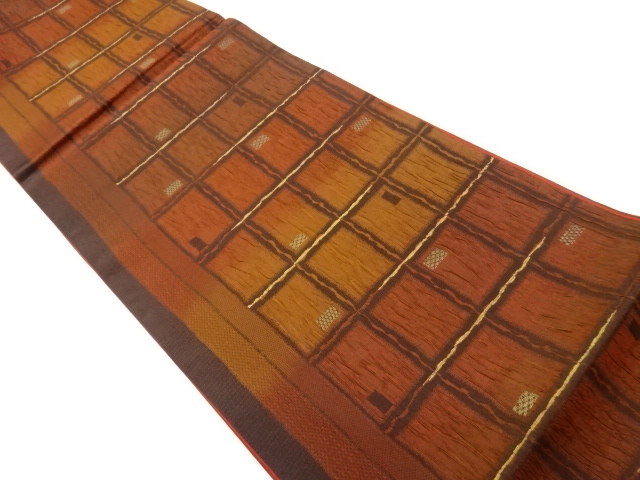 JAPANESE FUKURO OBI / MATELASSE / WOVEN GRID